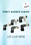 5 Pack - Orbit 94360 Plastic Barbed Elbow Adapter 1/2" X Inch Mpt Swing Ftg New. Price: $16.27.
