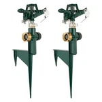 2PC Zinc Alloy Pulse Sprinklers, Metal Spike Base, 360 Large Yard Garden Lawn New. Price: $34.35.