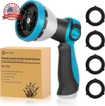 Automan Garden Hose Nozzle - 10 Adjustable Spray Patterns, Thumb Flow Control New. Price: $12.45.