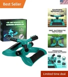 Joeys Sprinkler For Yard, Rotating Garden With 3 Adjustable Arms, W... New. Price: $34.15.