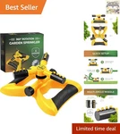 Joeys Adjustable Rotating Garden Sprinkler - Large Area Irrigation Solution New. Price: $41.99.
