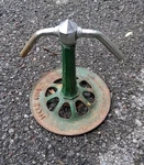 Vintage Gold Label Green Cast Iron Rotary-style Lawn Sprinkler Hb Sherman Mfg Co Used. Price: $34.00.