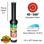 Rain Bird 3500 Rotor 40-360 Pattern 19-32 Spray Distance New. Price: $34.99.