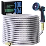 Numwot 100FT Garden Hose 304 Stainless Steel Water Flexible 10-MODE New. Price: $92.35.