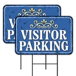 Visitor Parking Pack Double-sided Yard Signs 16" X 24" With Metal Stakes (made New. Price: $24.99.