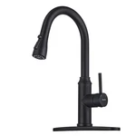 Pull Down Kitchen Faucet-arofa A01BY Solid Brass Commercial Matte Black Single New. Price: $112.06.