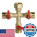Hqmpc Heavy Duty Brass 3-WAY Garden Hose Splitter 3/4" Ght Red Handle New. Price: $48.45.