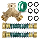 Triumpeek 3/4" Brass 2 Way Hose Splitter Garden Connector With Coil New. Price: $30.13.