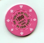 100.00 Chip From The Orbit Inn Las Vegas Nevada Used. Price: $7.00.