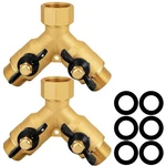 Siguranta Heavy-duty Brass 2-WAY High-flow Garden Hose Splitter Outdoor Faucet New. Price: $87.50.