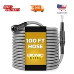 Bionic Steel 100 Ft Metal Garden Hose With Sprayer Nozzle, Non Kinking Designed New. Price: $42.99.