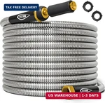 Titan Garden 75FT 304 Stainless Steel Metal Water Hose, Flexible, Kink-fr New. Price: $151.79.