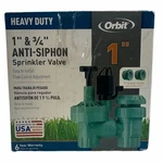 Orbit Heavy Duty Sprinkler Valve 1" & 3/4" Anti-siphon Solenoid 57604 Universal Open. Price: $14.91.