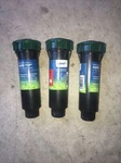 Lot Of 3 Orbit 4" 15 Ft. Adj. Pattern Pop-up Spray Metal Head Sprinklers 54118 Open. Price: $22.00.