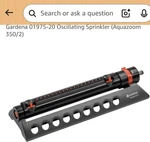 Gardena Aquazoom 350/2 Comfort Oscillating Sprinkler 01975-20 Adjustable New. Price: $169.00.