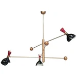 Stilnovo 6 Light 3 Arm Mid Century Sputnik Chandelier - Handmade Brass Home Deco New. Price: $429.78.