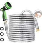 75 Ft Leak Proof Stainless Steel Metal Garden Hose Set Nozzle Homeideas Open. Price: $44.99.