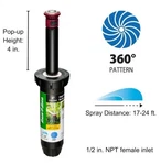 Rain Bird 4 In. Full-circle Rotor Pop-up Sprinkler Rotary Nozzle High Efficiency New. Price: $13.79.