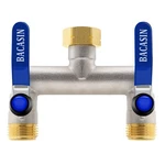Brass 2-WAY Garden Hose Splitter, Heavy Duty, 3/4" Ght, Stainless Handles New. Price: $39.88.