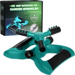 Joeys Rotating Garden Sprinkler - Large Area Coverage, Green, Adjustable Arms New. Price: $40.95.