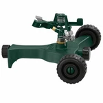 Orbit 27904, Premium Metal Impact Sprinkler On Plastic Wheeled Base, Open. Price: $14.99.