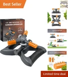 Effortless Coverage With Joeys Rotating Yard Sprinkler - Gift Ready Elegance New. Price: $41.99.