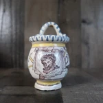Holy Water Vintage Ceramic Handled Pot With Jesus Front Religious Hanging Used. Price: $42.49.
