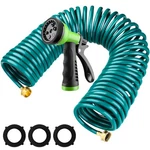 Pangda 50FT 3/8" Eva Garden Hose Self Coiling Expanding Water Nozzle New. Price: $47.57.