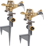 2 Pack Impact Sprinkler Head On Metal Step Spike, Heavy Duty Zinc Alloy Lawn New. Price: $70.86.