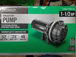 Everbilt HDLS15P, Lawn Irrigation Pump Plastic 1-1/2HP 52 Gpm 40 Psi, Open Box, New. Price: $189.99.
