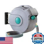 Axtrim 1/2 100 Ft Retractable Garden Hose Reel - Auto Rewind Lock Any New. Price: $129.08.