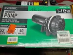 Everbilt HDLS15P, Lawn Irrigation Pump Plastic 1-1/2HP 52-GPM, Open Box, New. Price: $189.99.