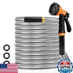 Besiter 100FT Stainless Steel Garden Hose W/ 10-FUNCTION Adjustable Nozzle New. Price: $71.48.