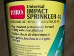 New Toro Universal Impact SPRINKLER-40. Price: $19.75.
