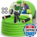 Lefree Garden Hose, Flexible Water With 10 Function Nozzle, Heavy Duty, Stu New. Price: $55.98.