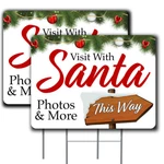 Visit Santa Pack Double-sided Yard Signs 16" X 24" With Metal Stakes (made In New. Price: $24.99.