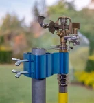 Post-mount Sprinkler W/ Brass Impulse Head Adjustable, 70FT, T/u/round New. Price: $46.10.