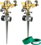 2 Pack Brass Impact Lawn Sprinklers For Yard, Heavy Duty Adjustable Pulsating Wa New. Price: $37.00.