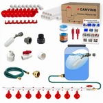 Canvino Automatic Chicken Waterer System - Complete Pvc Kit W/ 45 Accessories New. Price: $55.98.