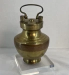 Rare Old Vintage Handmade Hindu Religious Holy Brass Water Pot With Lid Handle Used. Price: $47.50.