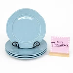 Mainstays Amelia Topaz Blue Aqua Embossed Edge Stoneware Dinner Plates Set Of 4 Used. Price: $42.49.