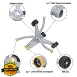 Styddi Metal Rotating Water Sprinkler For Lawn, Heavy Duty 3-ARMS Whirl... New. Price: $44.99.